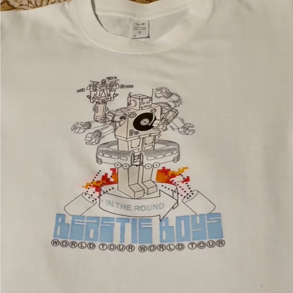 Vintage Beastie Boys concert tshirt, sm, white w/ front graphics, gently used - Picture 2 of 5